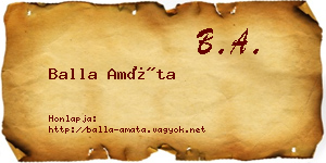 Balla Amáta névjegykártya